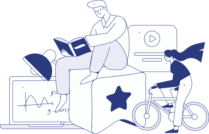 Man taking Math lecture  Illustration