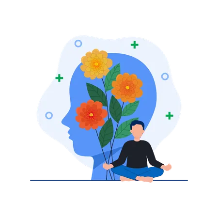 Mental Health 2 Flat Illustration In This Design You Can See How Technology Connect To Each Other Each File Comes With A Project In Which You Can Easily Change Colors And More Illustration