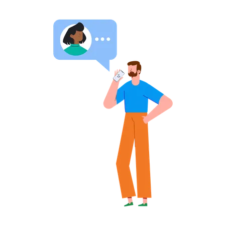 Man taking on mobile Call  Illustration