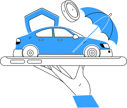 Man taking online car insurance policy  Illustration