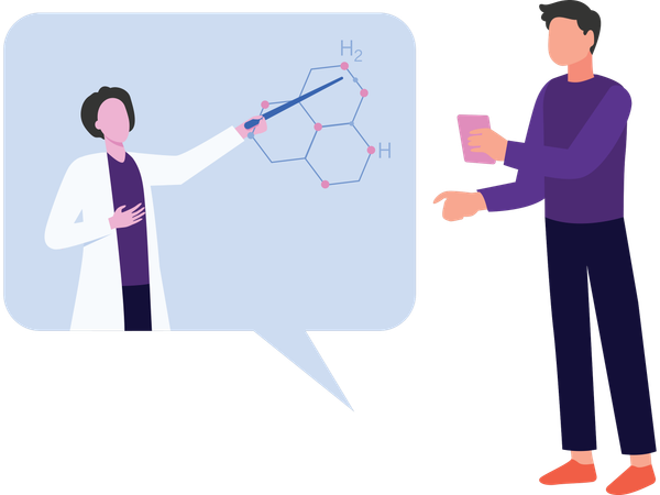 Man taking online doctor consultation  Illustration