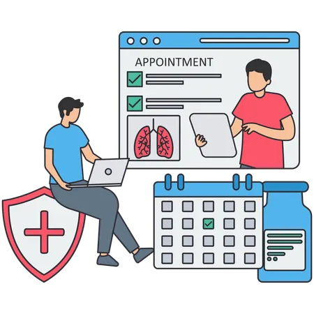 Man taking online medical appointment  Illustration