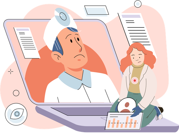 Man taking online medical prescription  Illustration