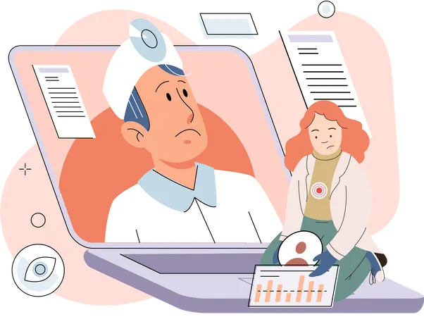 Man taking online medical prescription  Illustration