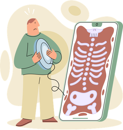 Man taking online medical prescription  Illustration