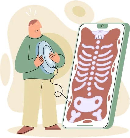Man taking online medical prescription  Illustration
