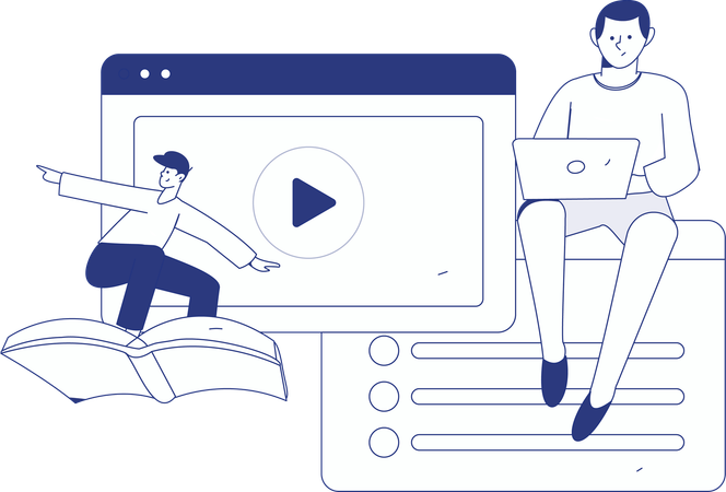 Man taking Online meeting schedule  Illustration
