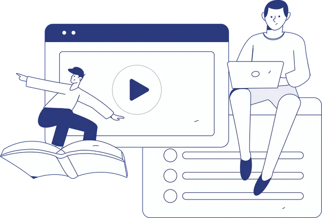 Man taking Online meeting schedule  Illustration
