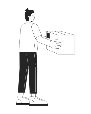 Man taking parcel  Illustration