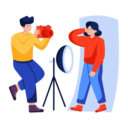Man Taking picture  Illustration