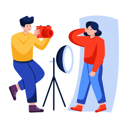 Man Taking picture  Illustration