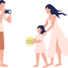 illustration for taking family picture