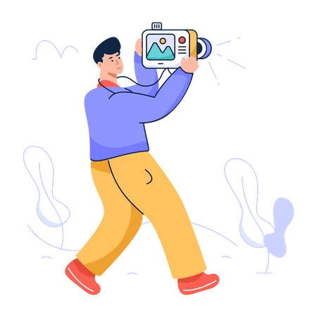 Man Taking Picture using camera  Illustration