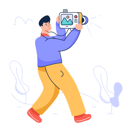 Man Taking Picture using camera  Illustration