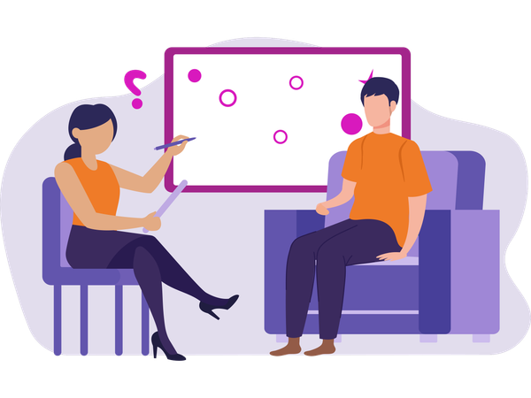 Man taking psychiatric therapy  Illustration