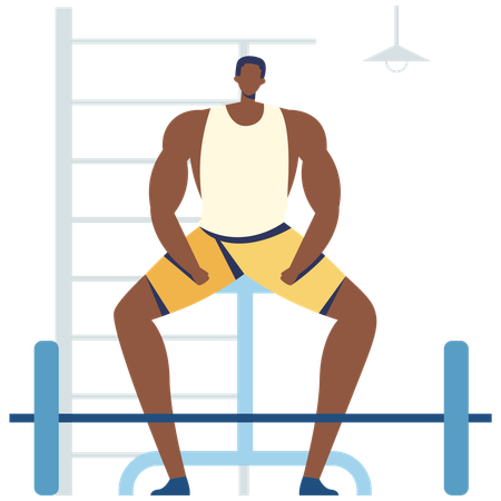 Man taking Rest Between Lifts  Illustration