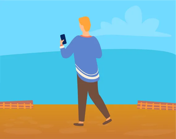 Man taking selfie  Illustration