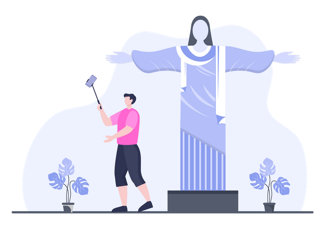 Man taking selfie  Illustration