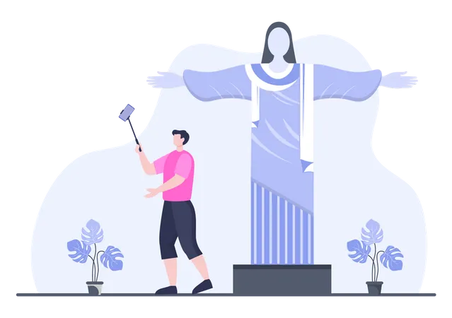 Man taking selfie  Illustration