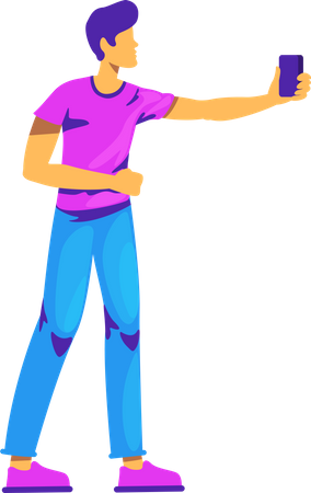 Man taking selfie  Illustration