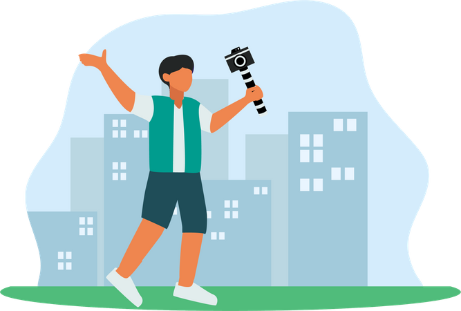 Man taking selfie  Illustration