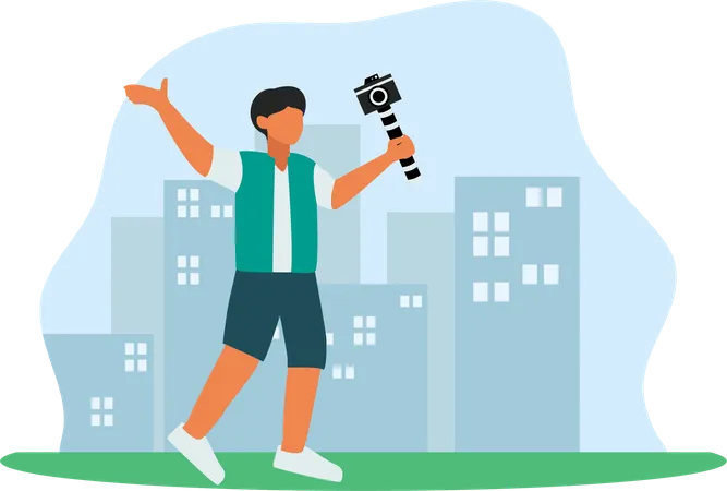 Man taking selfie  Illustration