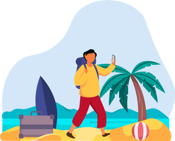 Man taking selfie  Illustration