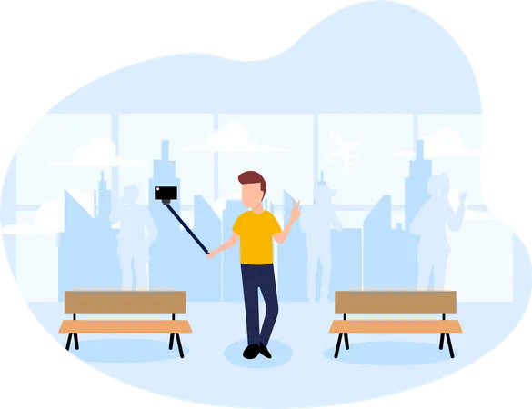 Man taking selfie  Illustration