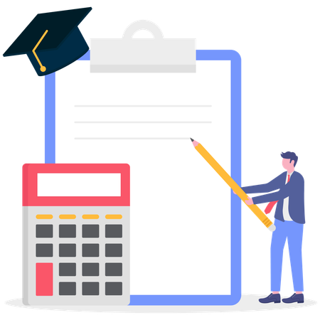 Man taking student loan  Illustration