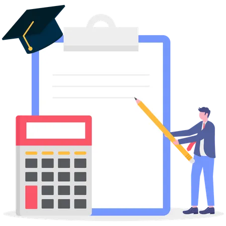 Man taking student loan  Illustration