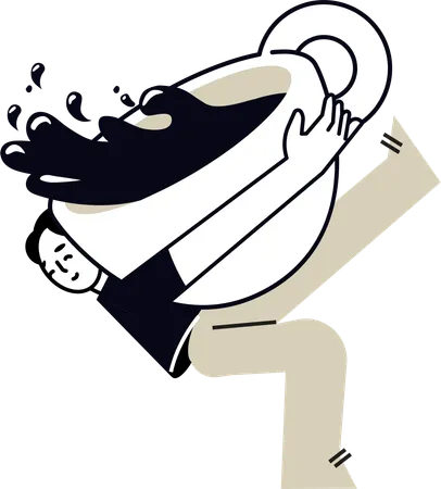 Man taking take away coffee  Illustration