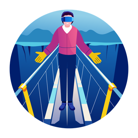 Man Taking VR Treatment  Illustration
