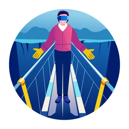 Man Taking VR Treatment  Illustration
