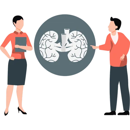 Man talking about human kidney  Illustration