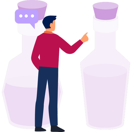 Man talking about liquid foundation  Illustration