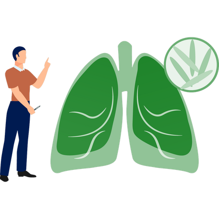 Man talking about lungs  Illustration
