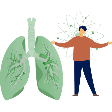 Man talking about lungs structure  Illustration
