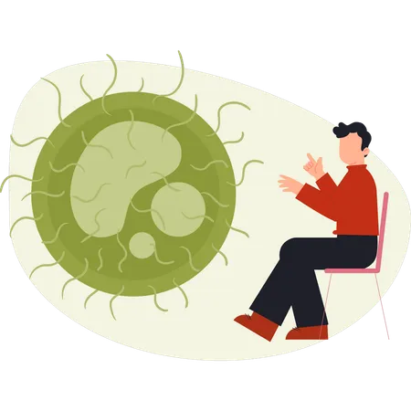 Man talking about microbiology bacteria  Illustration