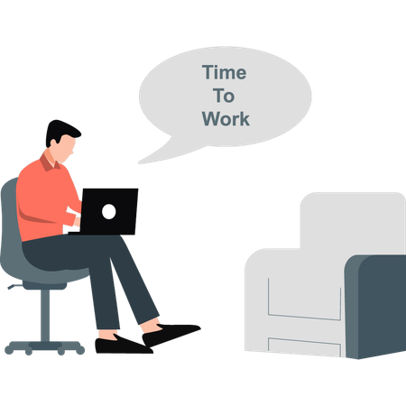 Man talking about time to work  Illustration