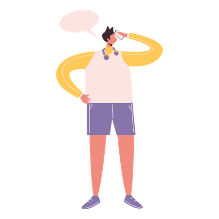 Man talking from mobile  Illustration