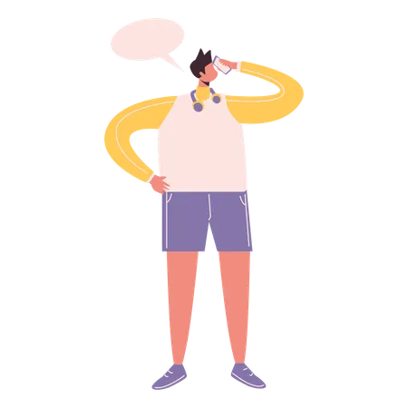 Man talking from mobile  Illustration