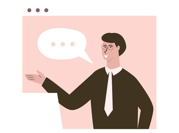 Man talking in online meeting  Illustration