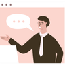 man talking in meeting illustration free download