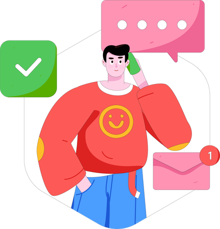 Man talking on mobile  Illustration