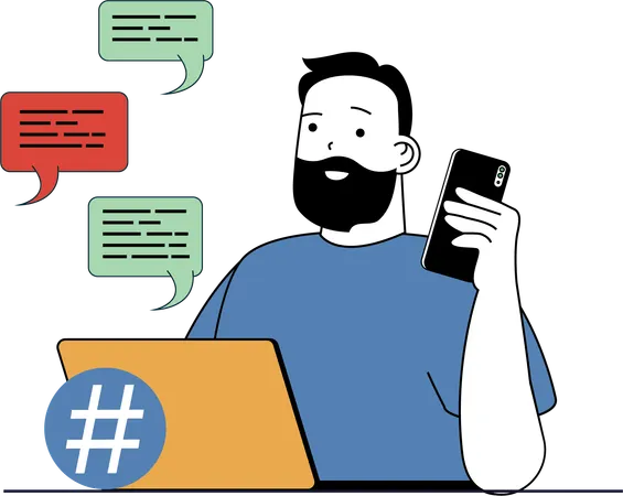 Man Talking on mobile  Illustration