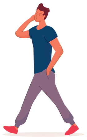 Man talking on mobile  Illustration