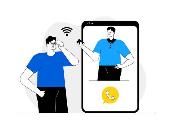 Man talking on mobile  Illustration