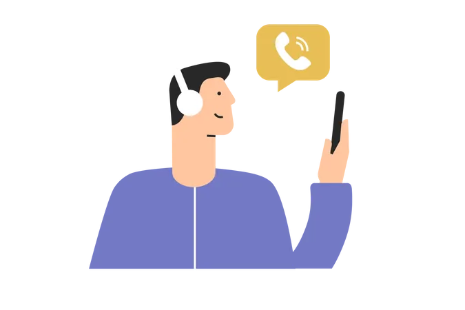 Man talking on mobile  Illustration