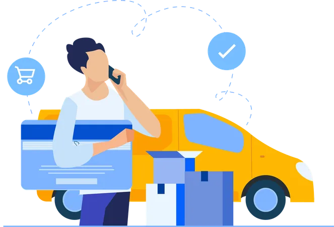 E Commerce And Delivery Illustration