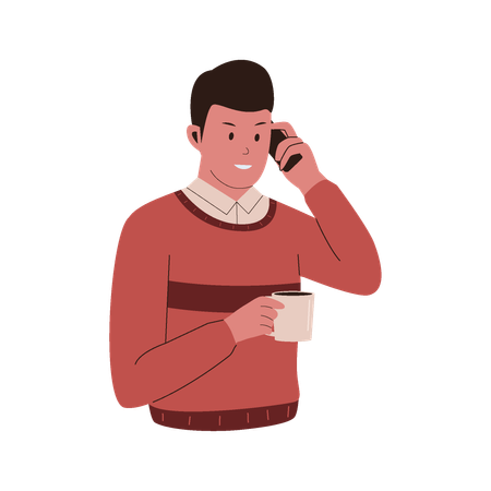 Man Talking On Phone  Illustration